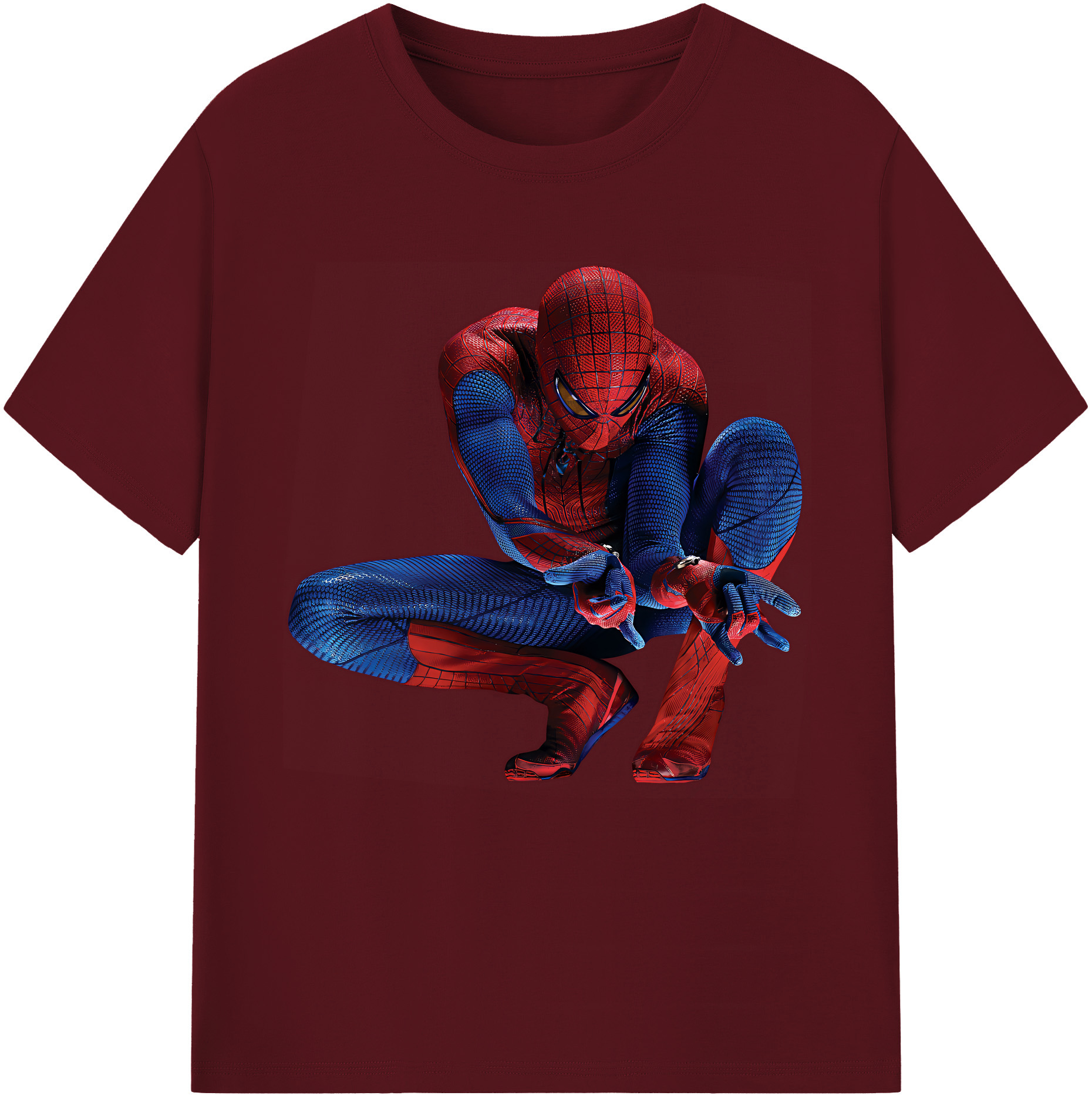 （画像用） Spider Man スパイダーマン 綿100％半袖Tシャツ（フロントプリント）